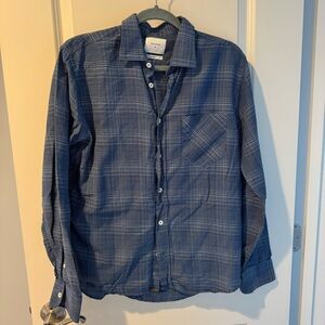 Billy Reid Blue Plaid Cotton Button Down | M